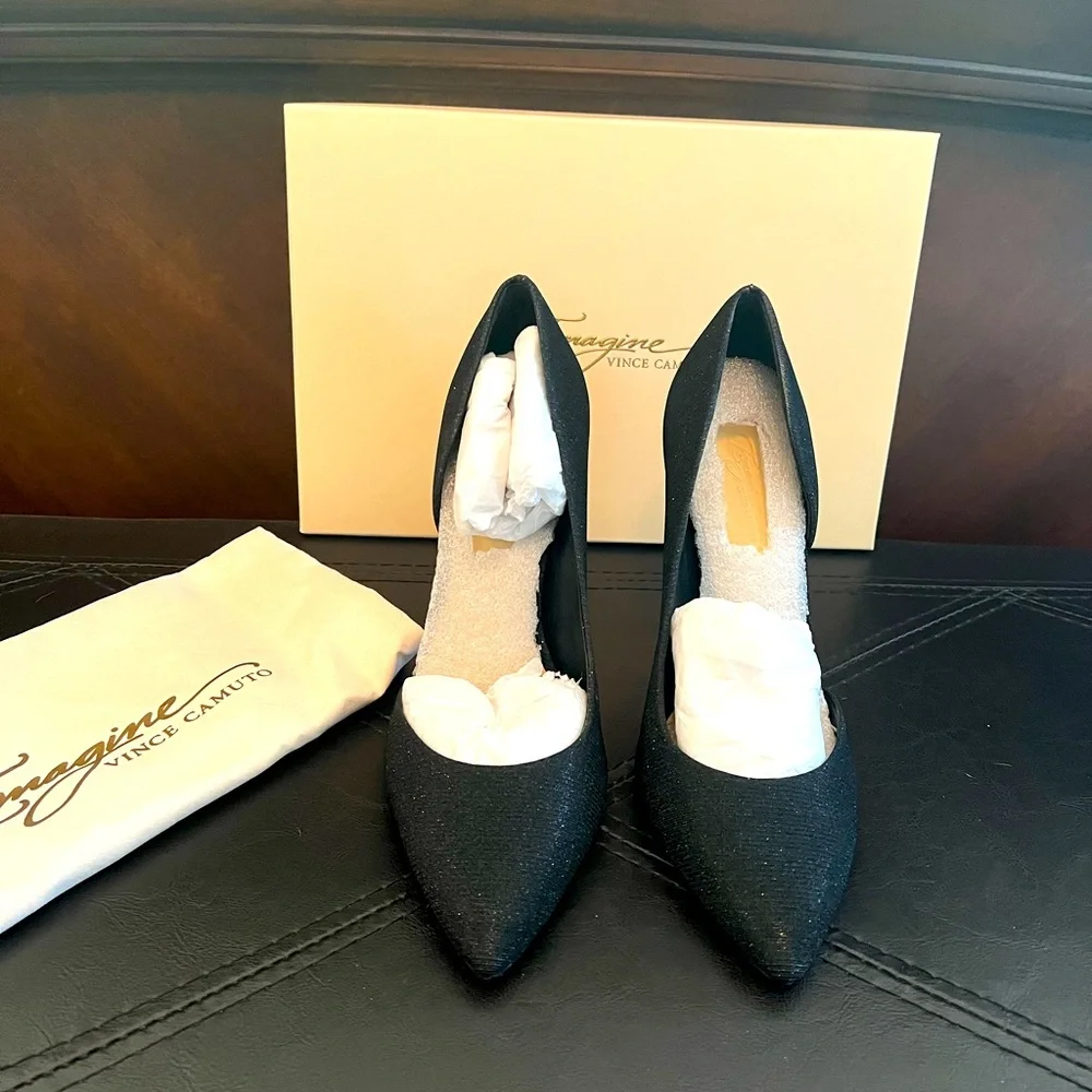 Imagine Vince Camuto Orre Black Metallic Shimmer Pump. Size 7.5. NWT